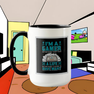 Caneca jogos engraçados adiciona arte de palavras monogra