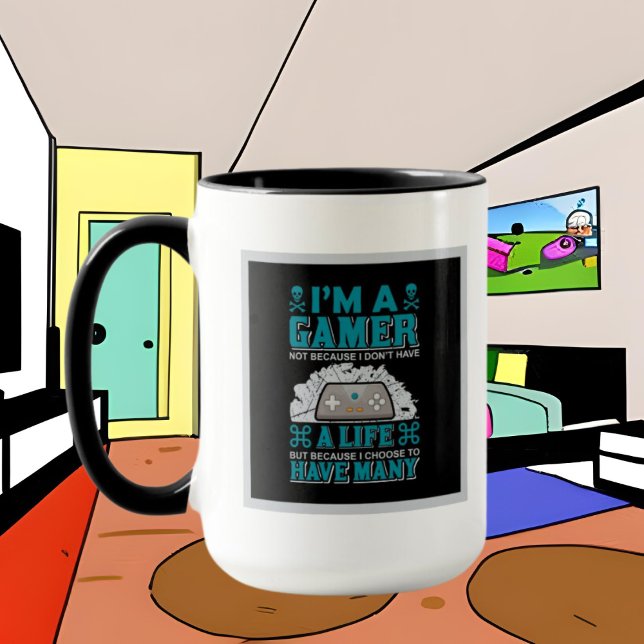 Caneca jogos engraçados adiciona arte de palavras monogra (Criador carregado)