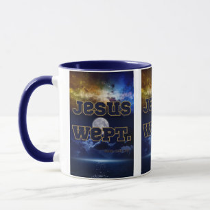 Caneca John 11:35 KJV Bíblia Verse Pic Dois Tons