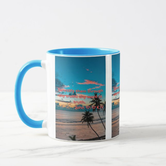 Caneca John 17:17 KJV Bíblia Verse Pic Mug De Dois Tons (Esquerda)
