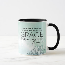 Caneca John 1:16 Todos nós recebemos Grace por Graça