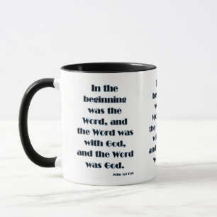 Caneca John 1:1 Bíblia KJV Verso Dois Tom