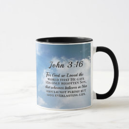 Caneca John 3:16 Deus tão adorou a Cruz Mundial de Madeir