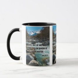 Caneca John 7:38 KJV - Escritura de Bíblia Pic Dois-Tom