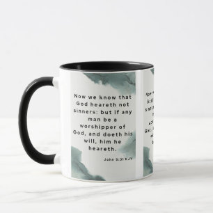 Caneca John 9:31 KJV Bíblia Verse Pic Mug De Dois Tons