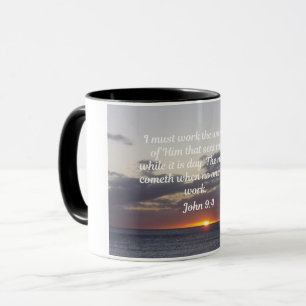 Caneca John 9:4 Tenho de trabalhar com ele que me enviou