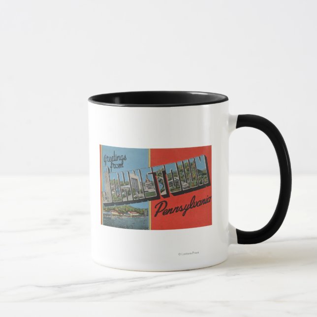 Caneca Johnstown, Pensilvânia - Cenas com Letras Grandes (Direita)