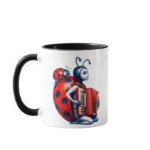 Jolie coccinelle et son accordéon