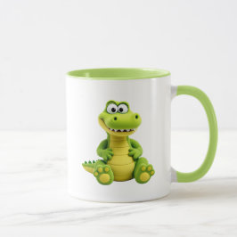 Caneca Jolie image d’un crocodile rigolo.