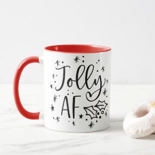 Caneca Jolly AF Divertido Humor de Bebendo de Natal