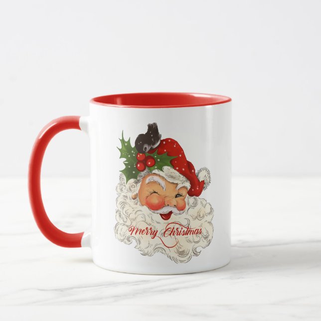 Caneca Jolly Santa Claus Feliz Natal personalizado (Esquerda)
