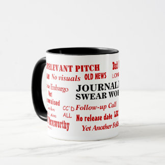 Caneca Jornalista jura palavras engraçadas do Escritório 