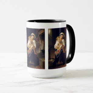 Caneca Jovem Mãe Olhando Para A Criança