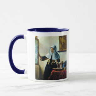 Caneca Jovem Mulher de Vermeer com Pitcher de Água cerca