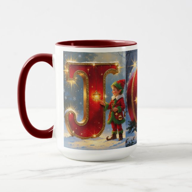 Caneca JOY Christmas Mug – 15 oz Festive Mug (Esquerda)