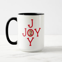 Caneca Joy Cute Minimal Christmas Add Your Own Photo