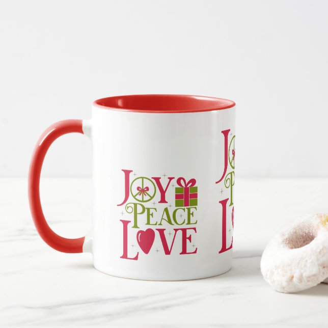 Caneca Joy Peace Love Mug (Com Donut)