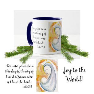 Caneca Joy to the World Madonna and Child 2-tone Mug