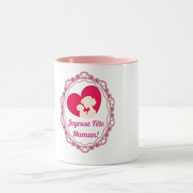 Caneca Joyeuse Fête Maman – Cadre Vintage  (Centro)