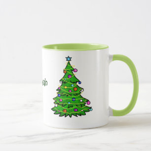 Caneca judaica de Chrismukkah da árvore de Natal