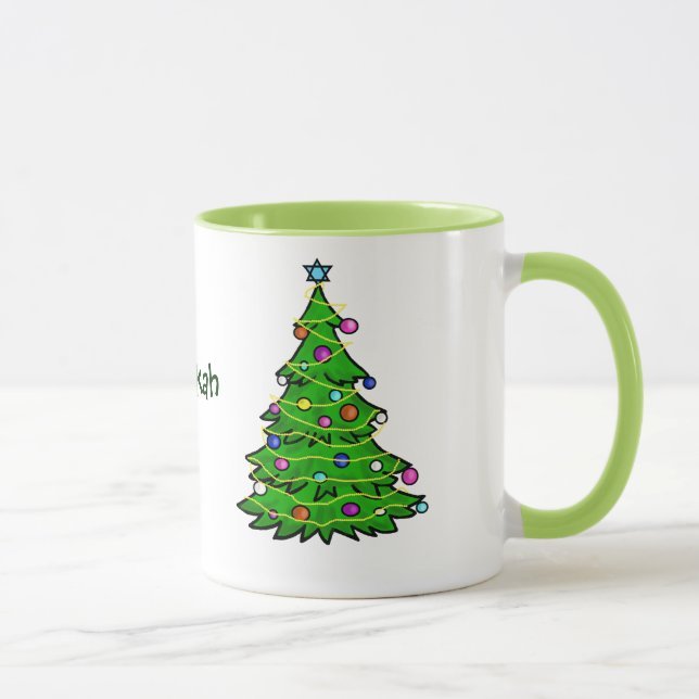 Caneca judaica de Chrismukkah da árvore de Natal (Direita)