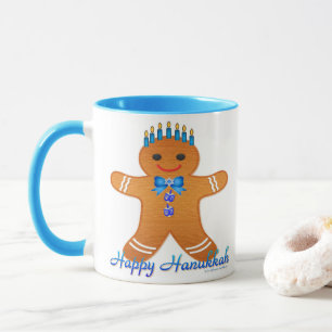 Caneca Judaica Hanukkah Gingerpão Man Menorah
