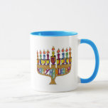 Caneca Judaica Happy Hanukkah Dreidel Menorah<br><div class="desc">Você está vendo The Lee Hiller Designs Collection of Home and Office Decor,  Roupa,  Gifts and Coleções. Os Designs incluem Lee Hiller Photography e Mixed Media Digital Art Collection. Você pode ver a fotografia da Nature em http://HikeOurPlanet.com/ e seguir seu blog de caminhada no Hot Primavera National Park.</div>