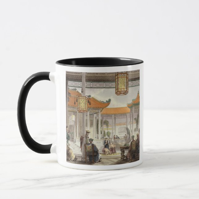 Caneca Jugglers que exibem na corte do P de um mandarino (Esquerda)