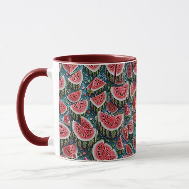 Caneca Juicy Watermelon Pattern Design 1 (Esquerda)