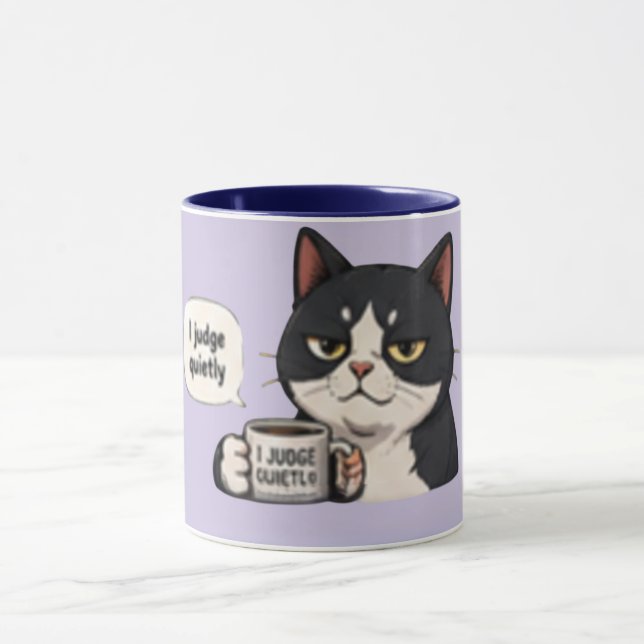 Caneca Julgo Silenciosamente – Sarcasmo Engraçado  (Centro)
