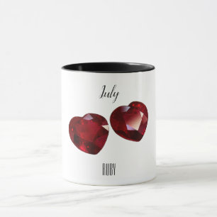 Caneca Julho Birthstone Ruby Gemstone Art