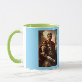 Caneca Júlio César verde e azul