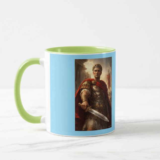 Caneca Júlio César verde e azul (Esquerda)