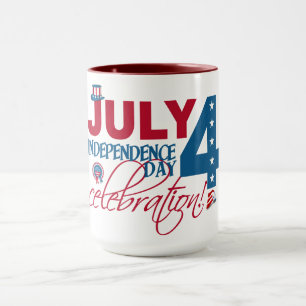 Caneca JULY 4 Celebração - escolha estilo e cor