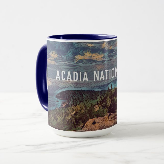 Caneca Jumbo Personalizável do Parque Nacional Acadia Sky (Frente Esquerda)