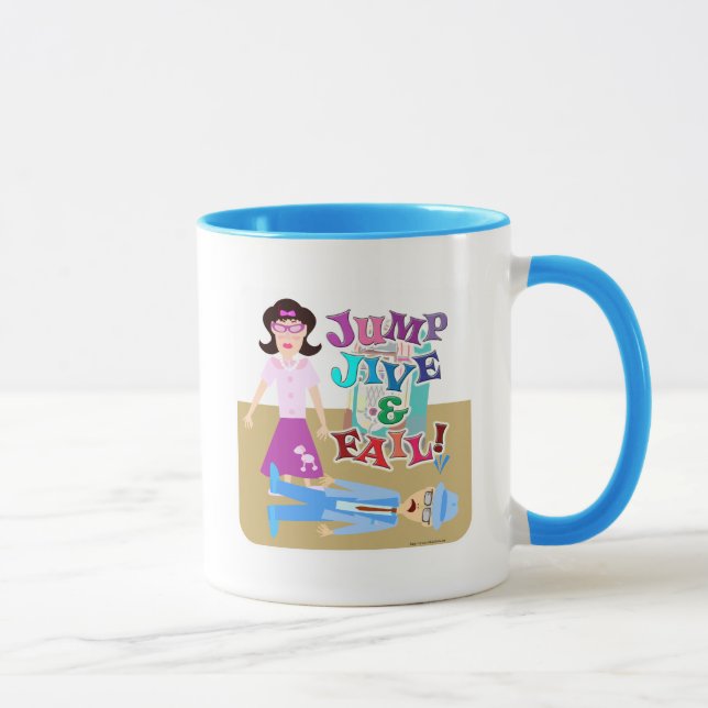 Caneca Jump Jive and Fail Swing Dance Engraçado Slogan (Direita)