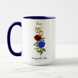 Caneca June Birth Flower Honeysuckle e Rosa