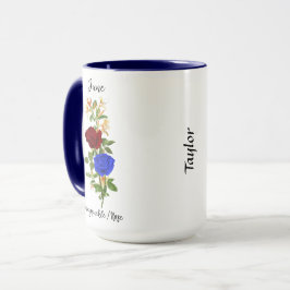 Caneca June Birth Flower Honeysuckle e Rosa