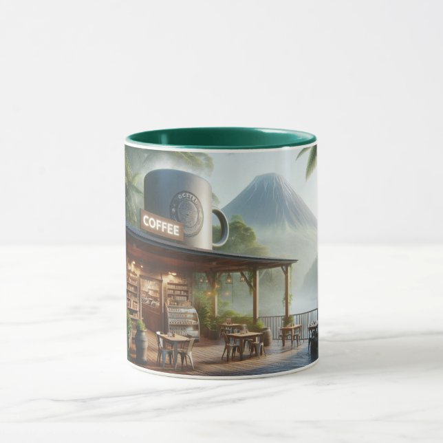 Caneca Jungle Coffee Oasis with Majestic Volcano View (Centro)