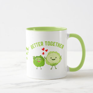 Caneca JUNTOS É MELHOR Repolho Fofo Casais no Dia dos Nam