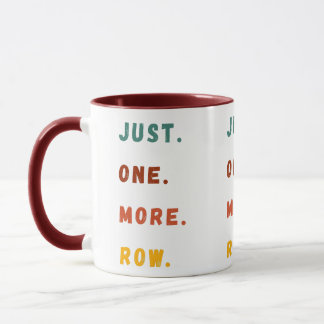 Caneca Just One More Row Funny Retro Crochet Lover Saying