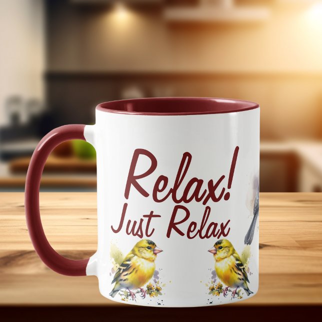 Caneca Just Relax/Pássaro (Criador carregado)
