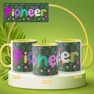 Caneca JW Pioneer Floral Wrap Em Volta Do Sticker Mug