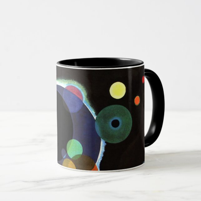 Caneca Kandinsky - Vários Círculos, famosa pintura. (Frente Esquerda)