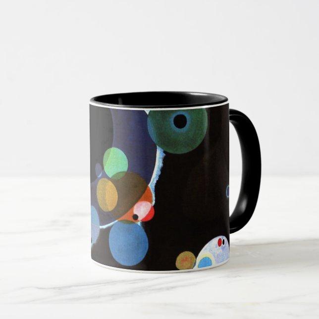 Caneca Kandinsky - Vários Círculos, famosa pintura (Frente Esquerda)