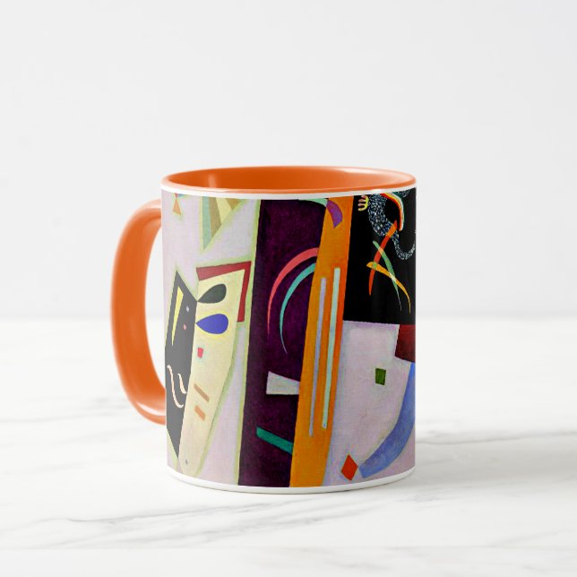 Caneca Kandinsky - Violet-Orange, trabalho de arte popula (Frente Esquerda)