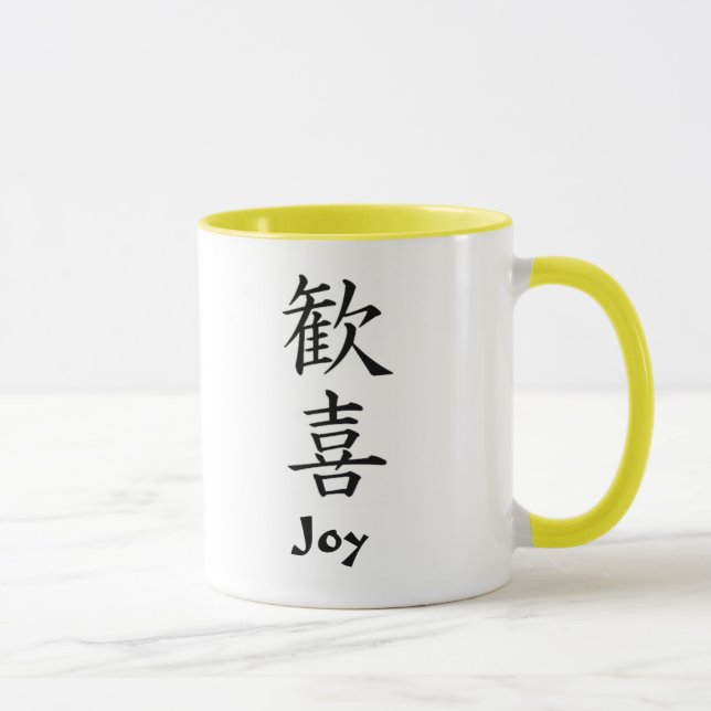 Caneca Kanji japonês: Alegria (Direita)