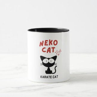 CANECA KARATE CAT BLACK CAT NEKO