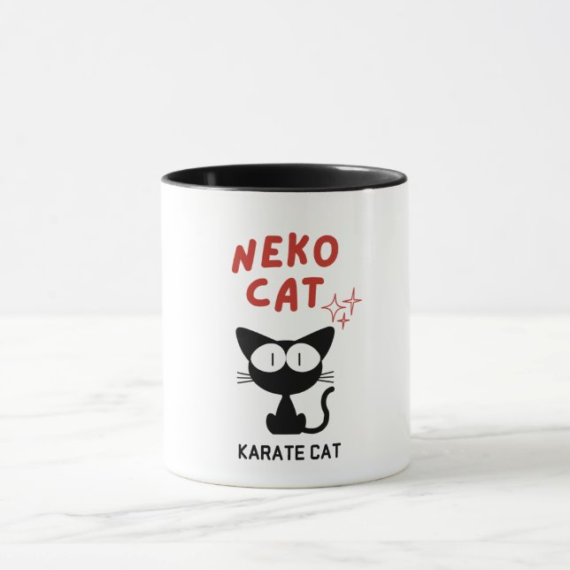 CANECA KARATE CAT BLACK CAT NEKO (Centro)