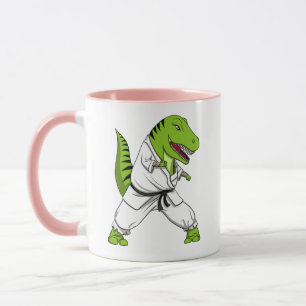 Caneca Karaté das artes marciais de Ninja do dinossauro